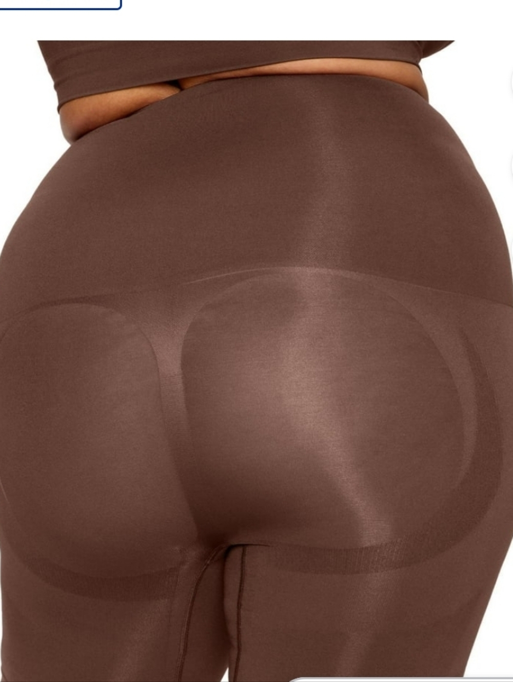 Yitty Ultra High Waist Booty Lift Shorts Size XL/XXL Chocolate Brown Open Gusset - Picture 6 of 14